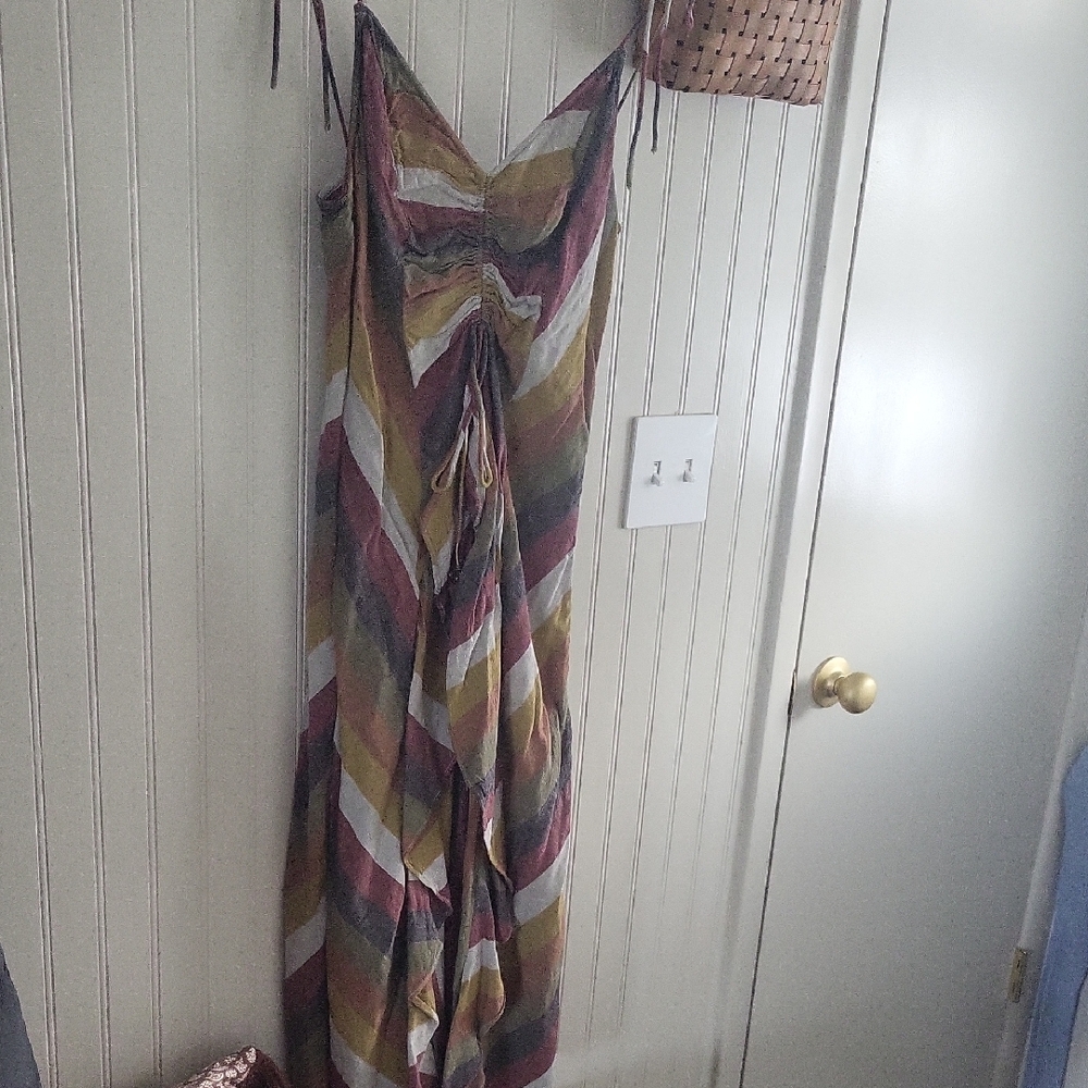 Multicolor Striped Maxi Dress